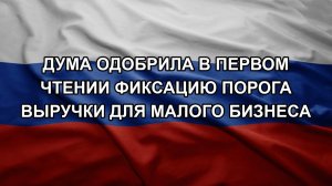 Дума одобрила в первом чтении фиксацию порога выручки для малого бизнеса
