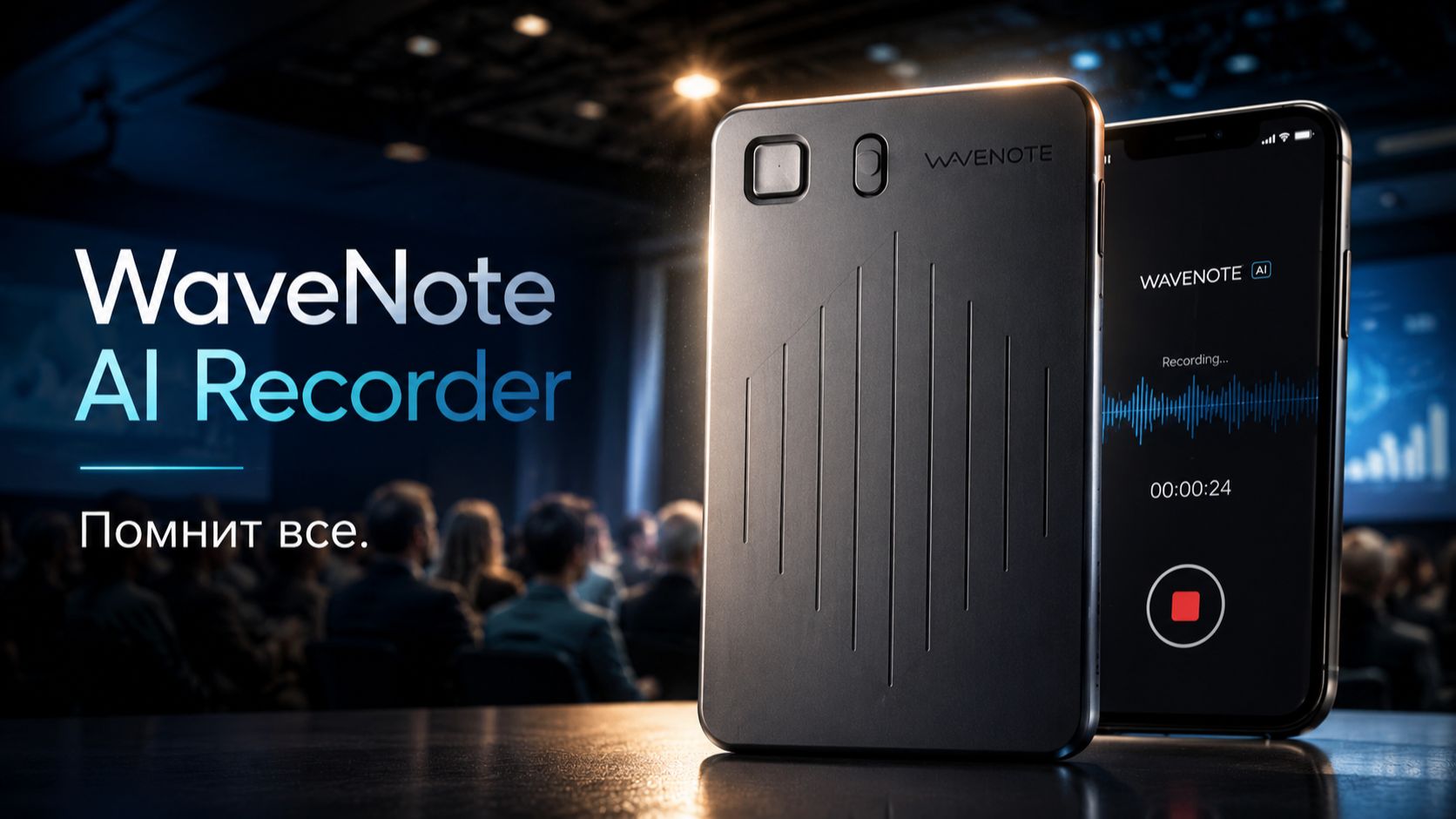 WaveNote AI Recorder: диктофон, который сам пишет конспект и помнит все смотреть онлайн