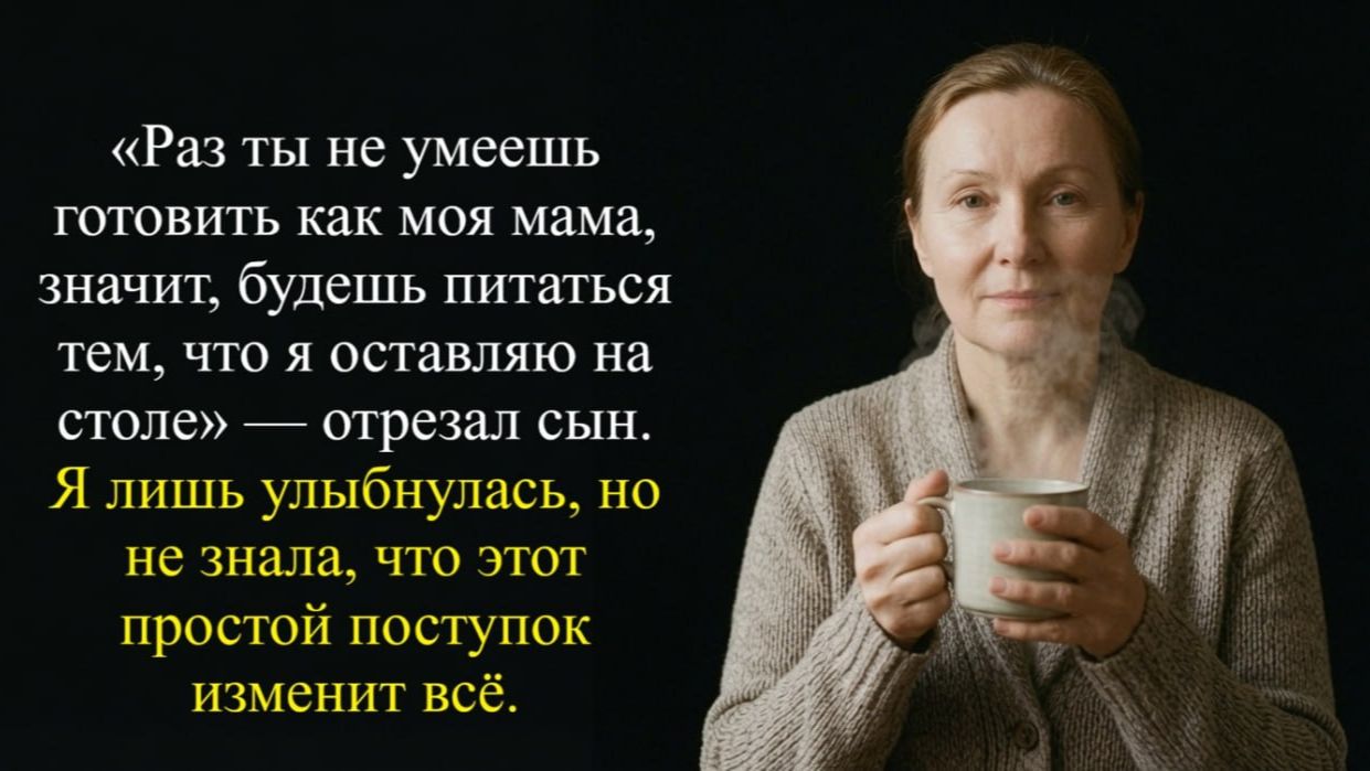 Раз ты не умеешь готовить как моя мама, значит, будешь питаться тем...