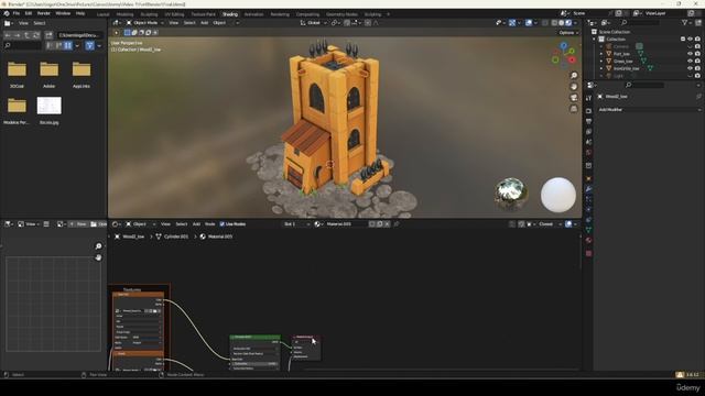 Create a Stylized Fort for Games Blender to Substance 21 Creating Ambient Occlusion effect Blender