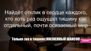 ШАНСОН|Только эхо в тишине|ЖИЗНЕННЫЙ ШАНСОН