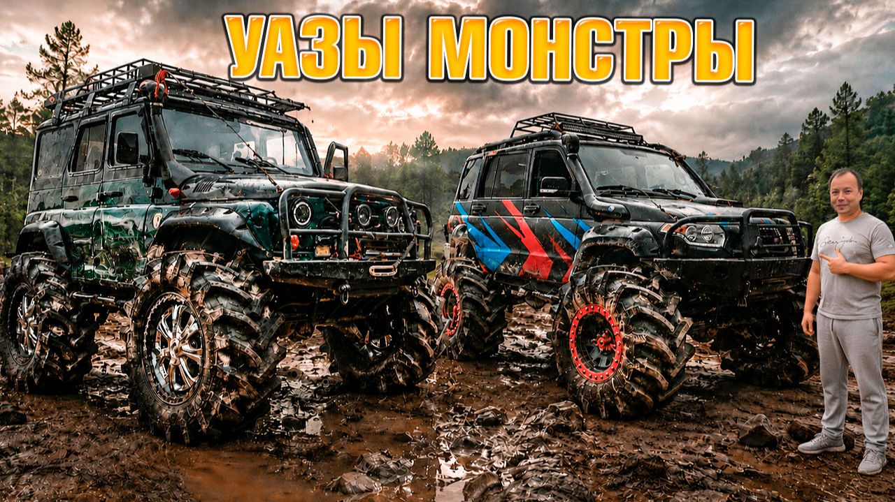 ГРЯЗЬ ПО КРЫШУ! Уазы ОФФРОУД МОНСТРЫ рубятся ч Jeep Cherokee на бездорожье. смотреть онлайн