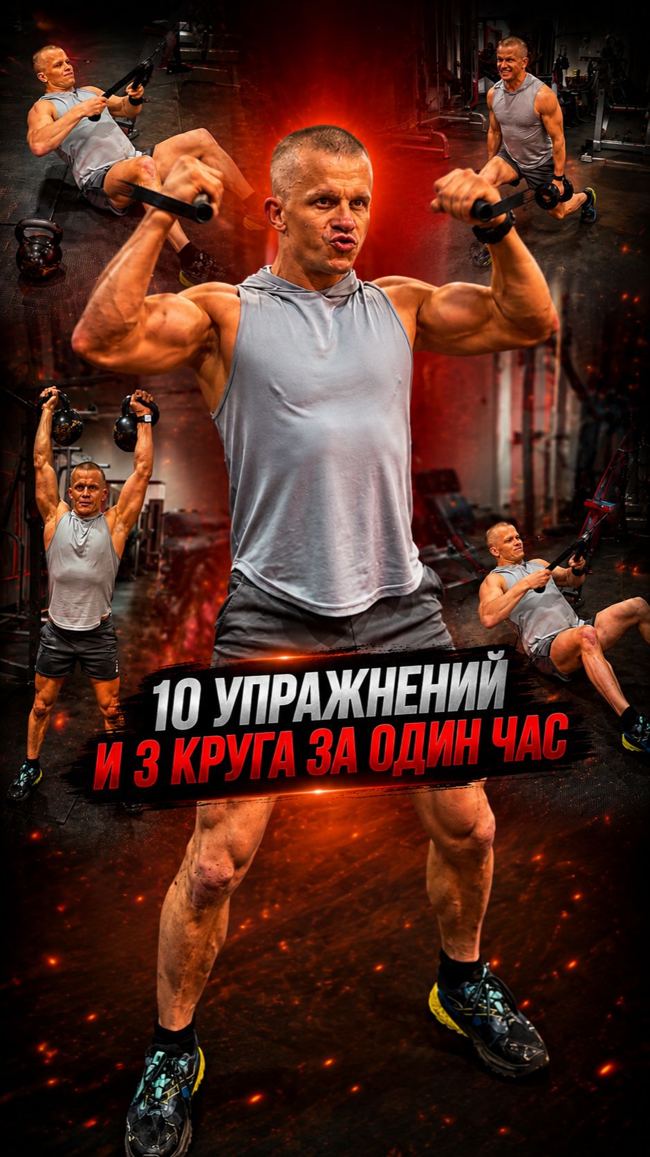 МЫШЦЫ СПИНЫ, БИЦЕПСА / 10 УПРАЖНЕНИЙ И 3 КРУГА ЗА 1 ЧАС РАБОТЫ / ШАДРИКОВ ИЛЬЯ, 24.06.2024