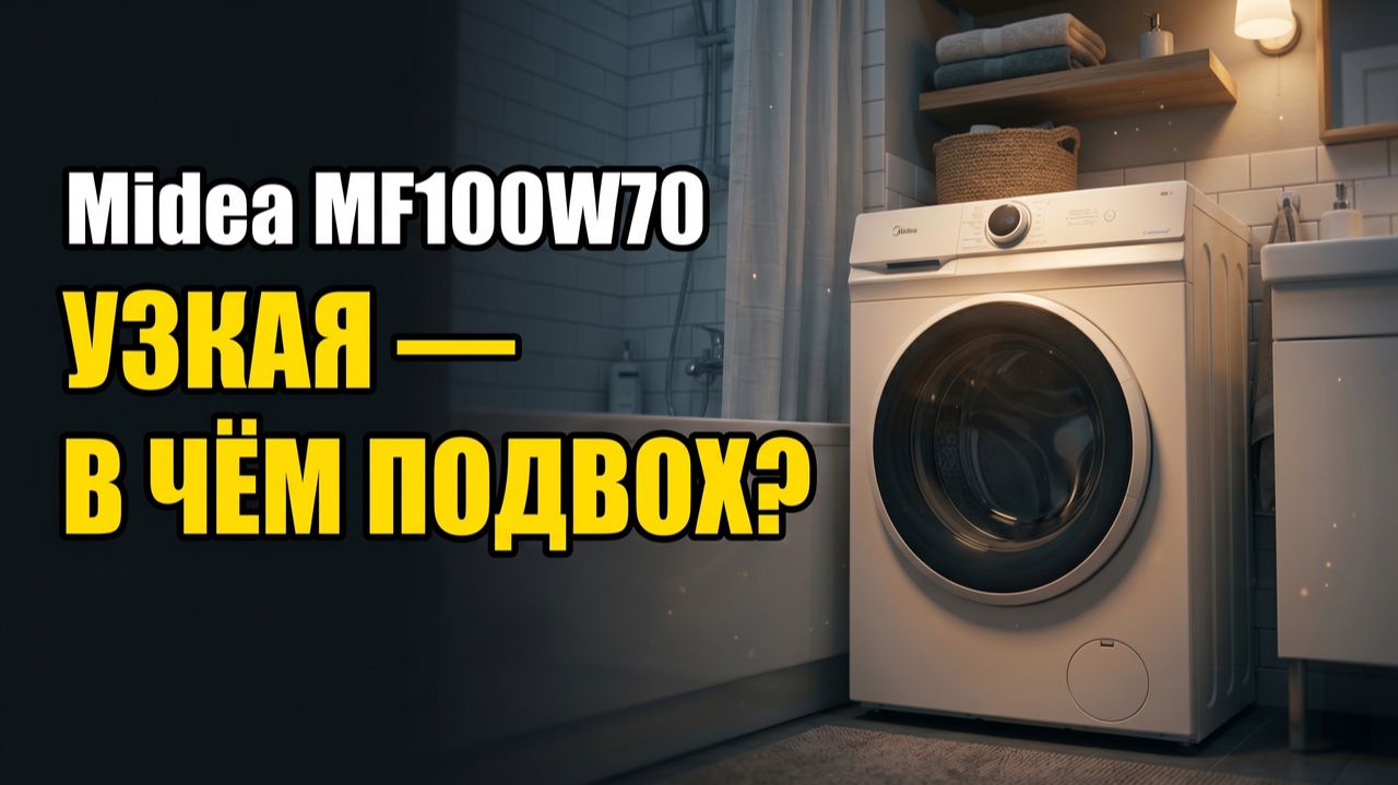 Стиральная машина Midea MF100W70: Что Скрыто За Узким Корпусом смотреть онлайн