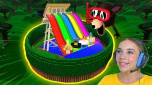 ПОСТРОИЛА БАЗУ АКВАПАРК В 99 ДНЕЙ ВЫЖИВАНИЯ В ЛЕСУ С АЛЁНОЙ в ROBLOX!