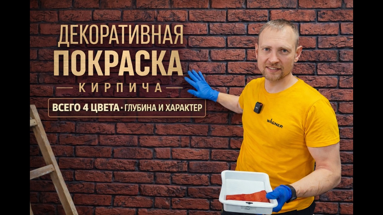 Декоративная покраска кирпича (всего 4 цвета)