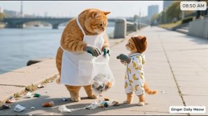 РЫЖИК И МАМА ЗАТЕЯЛИ УБОРКУ РАЙОНА 🐱🌿