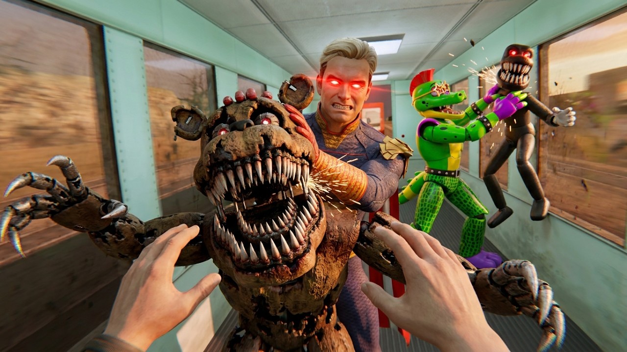 VR Гига Монти и Хоумлендер защищают меня от аниматроников в BONELAB FNAF COOP БОНЕЛАБ Лучшие серии смотреть онлайн
