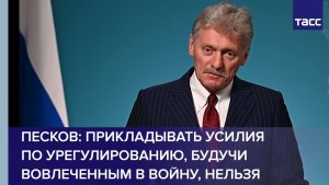 Песков: прикладывать усилия по урегулированию, будучи вовлеченным в войну, нельзя