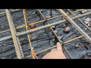 Армирование фундаментной плиты. Маяки.