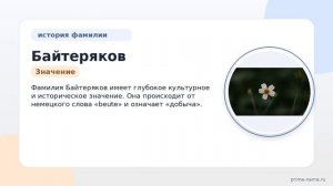 Фамилия Байтеряков: происхождение, значение и склонение