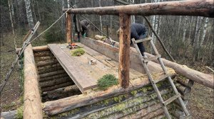 Строительство избушки в лесу — Часть 4: сборка стропил и потолка