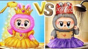 Бедная VS Богатая ЛАБУБУ Принцесса! Поделки для кукол