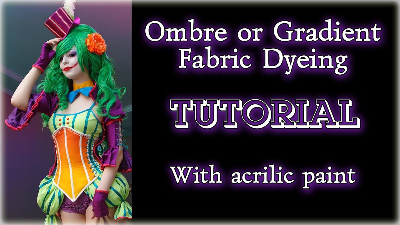Ombre or Gradient Fabric Dyeing TUTORIAL (with acrilic paint) [Eng sub] смотреть онлайн