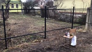 Забор из профлиста своими руками.Лицевая сторона.