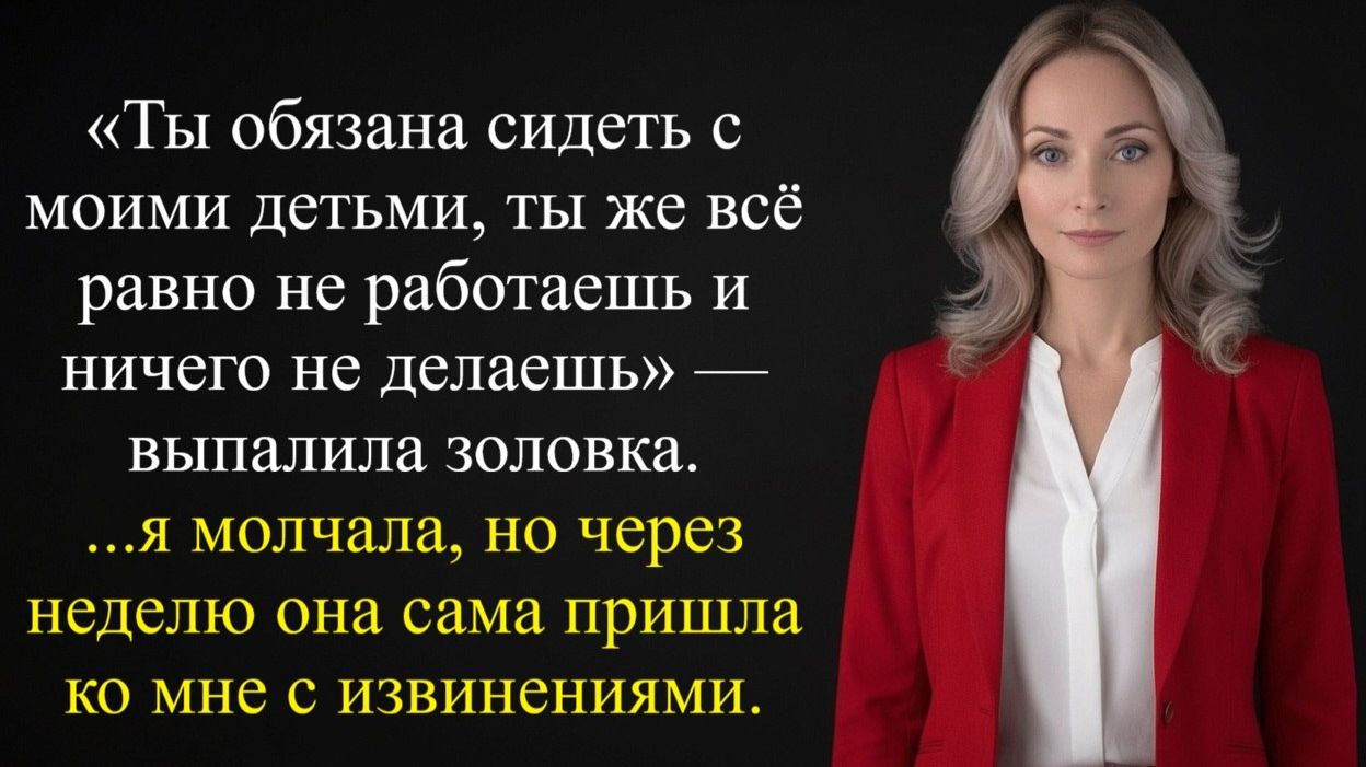 «Ты обязана сидеть с моими детьми, ты же всё равно не работаешь и ничего не делаешь»...