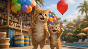 Мама-кошка и котенок продали блины, чтобы купить воздушные шары 🎈🥞