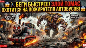 😱🏃 БЕГИ БЫСТРЕЕ! ЗЛОЙ ТОМАС ОХОТИТСЯ НА ПОЖИРАТЕЛЯ АВТОБУСОВ! 😱