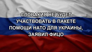 Словакия не будет участвовать в пакете помощи НАТО для Украины, заявил Фицо