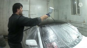 покраска машины своими руками крыша в черный цвет