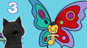 СУПЕР КОТ НАРИСОВАЛ БАБОЧКУ ОСУ В РАСКРАСКИ ДЛЯ ДЕТЕЙ: 🐱 Coloring Book for Kids #3