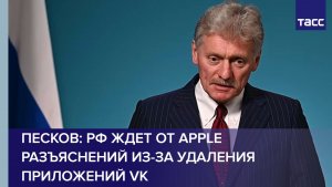 Песков: РФ ждет от Apple разъяснений из-за удаления приложений VK
