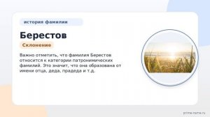 Фамилия Берестов: происхождение, значение и склонение