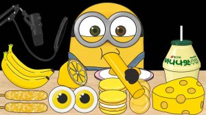 [АСМР] МИНЬОНЫ ЕДЯТ ЖЁЛТУЮ ЕДУ — АНИМАЦИЯ МУКБАНГ 💛🍌