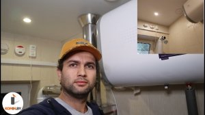Дымоход через натяжной потолок.