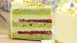ТОРТ Фисташковый с Малиной🍰 Идеальный фисташковый Бисквит! Фисташковый крем