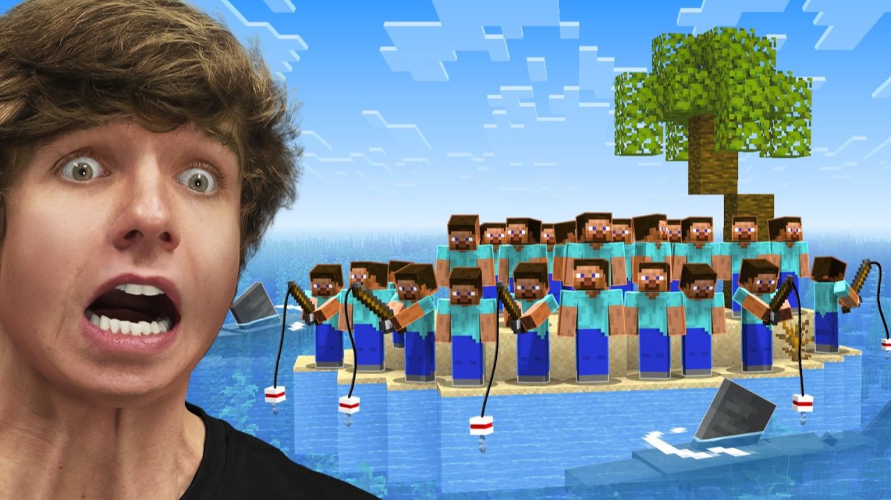 Смогут ли 100 игроков выжить на 1 острове? Minecraft 4K Karl