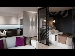 Зонирование пространства комнаты. Разделение комнаты. Перегородки. Room space zoning