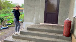 КРАСИВОЕ КРЫЛЬЦО своими руками | ТРОТУАРНАЯ ПЛИТКА + БОРДЮР