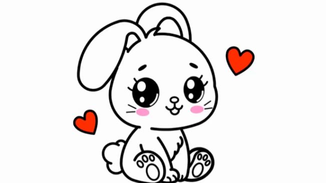 КАК НАРИСОВАТЬ МИЛОГО ЗАЙЦА В СТИЛЕ КАВАЙИ 😃 смотреть онлайн