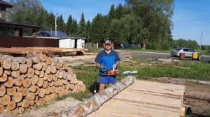 Как пилю дрова что бы спина не болела. Стол для распиловки брёвен. Тест электро пилы DDE 2600вт