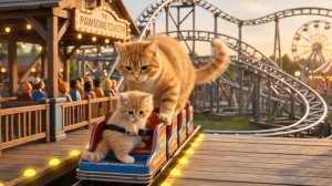 Мама-кошка и котенок посетили самый большой в мире парк приключений #Эмоциональная кинематограф