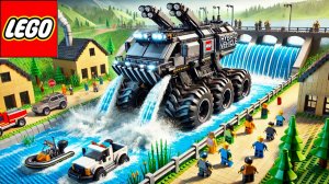 Lego Technic Car# Flood Barrier and Vehicle Combo! 🚗🌊