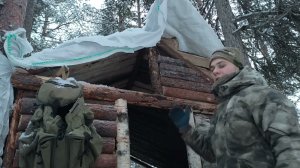 Строю таёжный приют в зимнем лесу Севера - Закрыл фронтоны