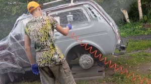 покраска авто на улице, без опыта.