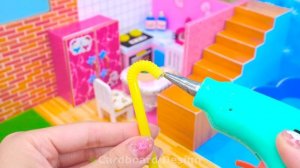 Постройте горячий и холодный дом со спальней Hello Kitty и замороженной спальней для двоих ❤️ Миниат