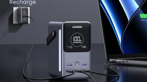 Мобильный аккумулятор Power Bank, 48000mAh, DigitalDisplay, 300W, серый, PB770 (25286) UGREEN #тест