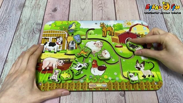 Лабиринт деревянный Woodlandtoys Пара Животные для развития мелкой моторики логического мышления зрительного восприятия   - видео