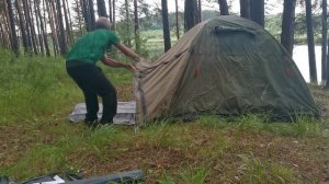 Установка трехместной палатки Jungle Camp Torino 3