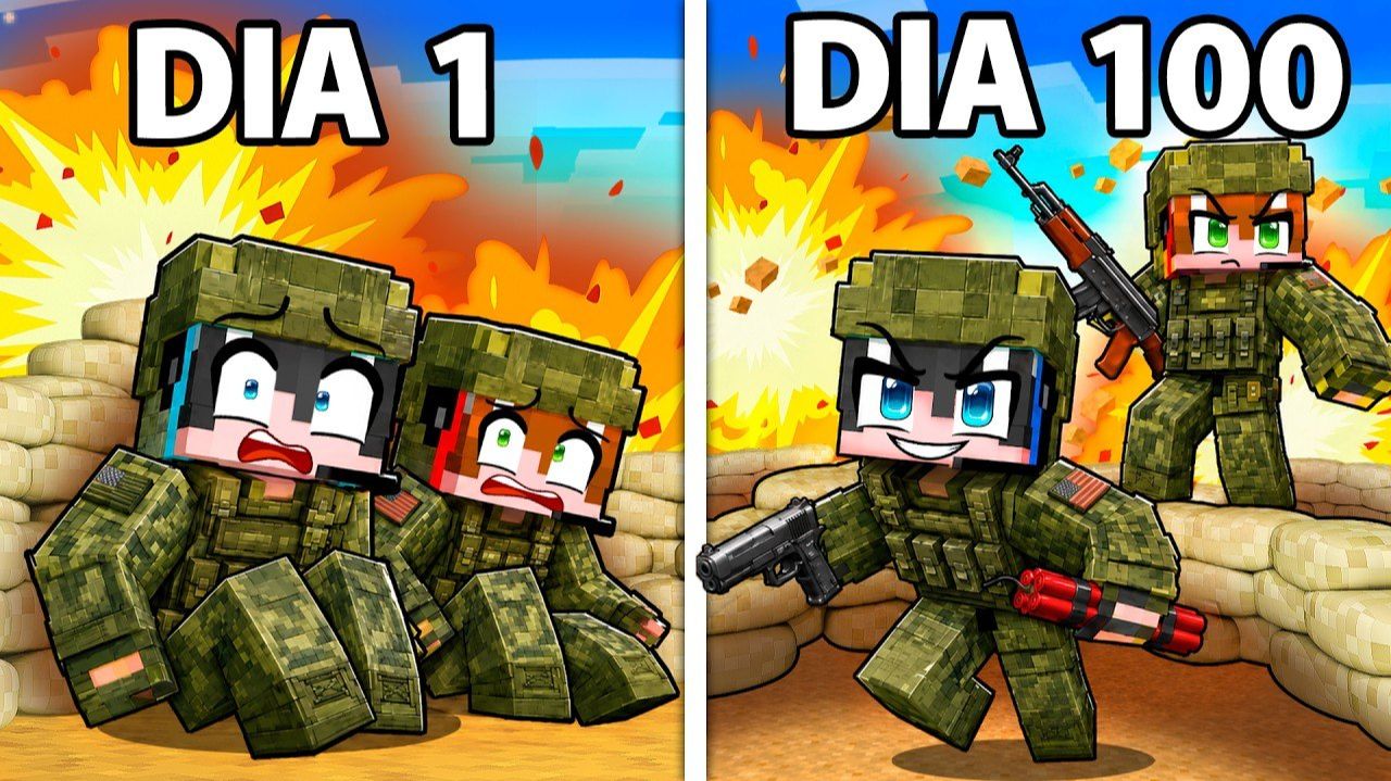 МЫ ВЫЖИЛИ 100 ДНЕЙ В ВОЙНЕ В MINECRAFT