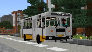 Поездка на автобусе ЛиАЗ-677 по маршруту 61 г. Октябрьск в Майнкрафт.