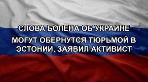 Слова Болена об Украине могут обернутся тюрьмой в Эстонии, заявил активист