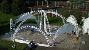 Установка гексагонального шатра 15x13 (163м2) от компании РусТент