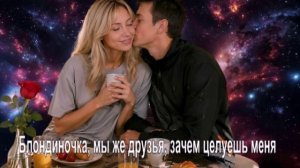 Блондиночка, мы же друзья, зачем целуешь меня