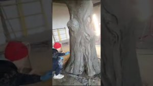 изготовление дерева из арт бетона мастер класс от  мастерской Сержико.