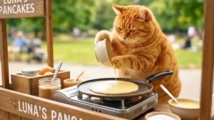 Кот продает вкусные блины 🐱🥞💰